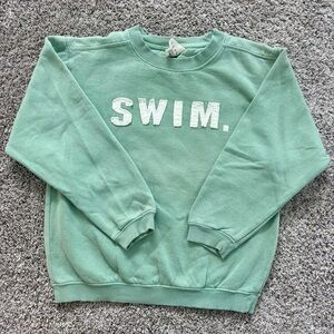 Kids Comfort Colors “Swim” Green Sweatshirt